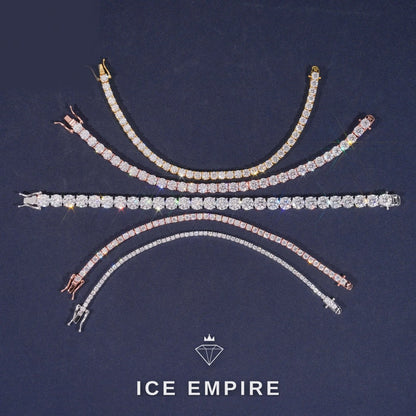 Iced Out 925 Silver Moissanite Tennis Chain