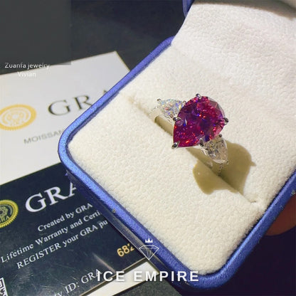 Iced Out Rose Gold Plated Moissanite Ring