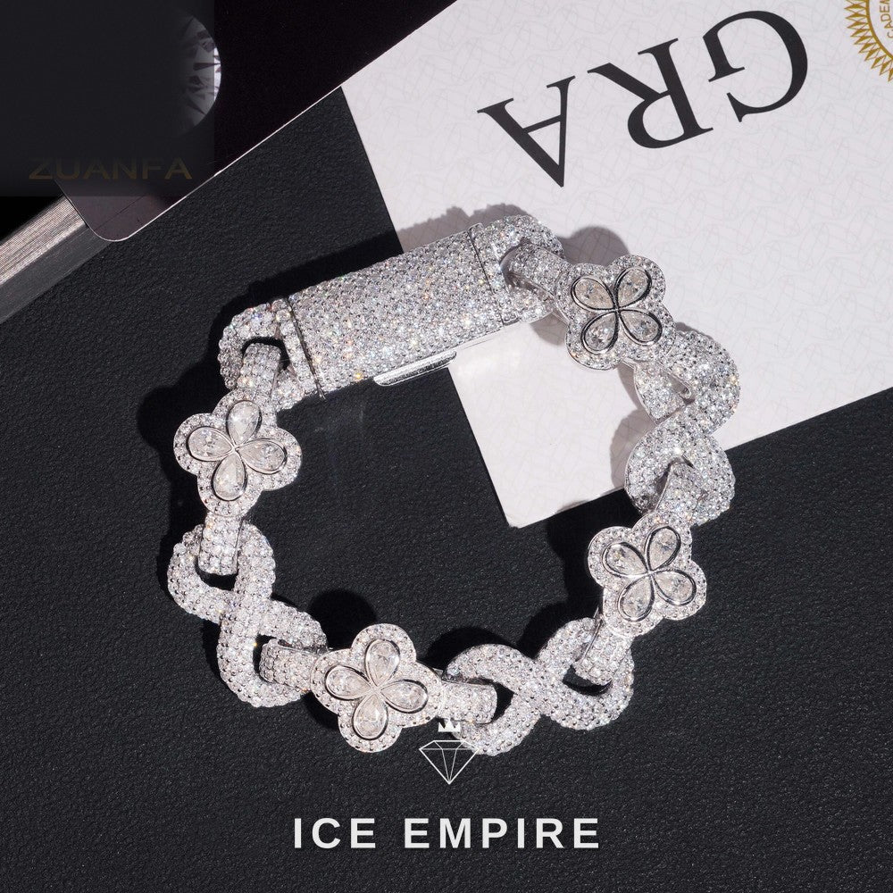 Iced Out Rose Gold Plated Moissanite Tennis Bracelet