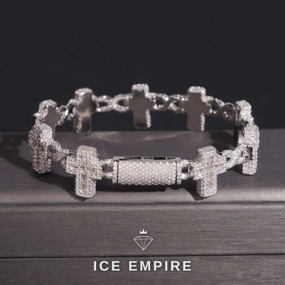 Iced Out Baguette 925 Silver Moissanite Cuban Chain