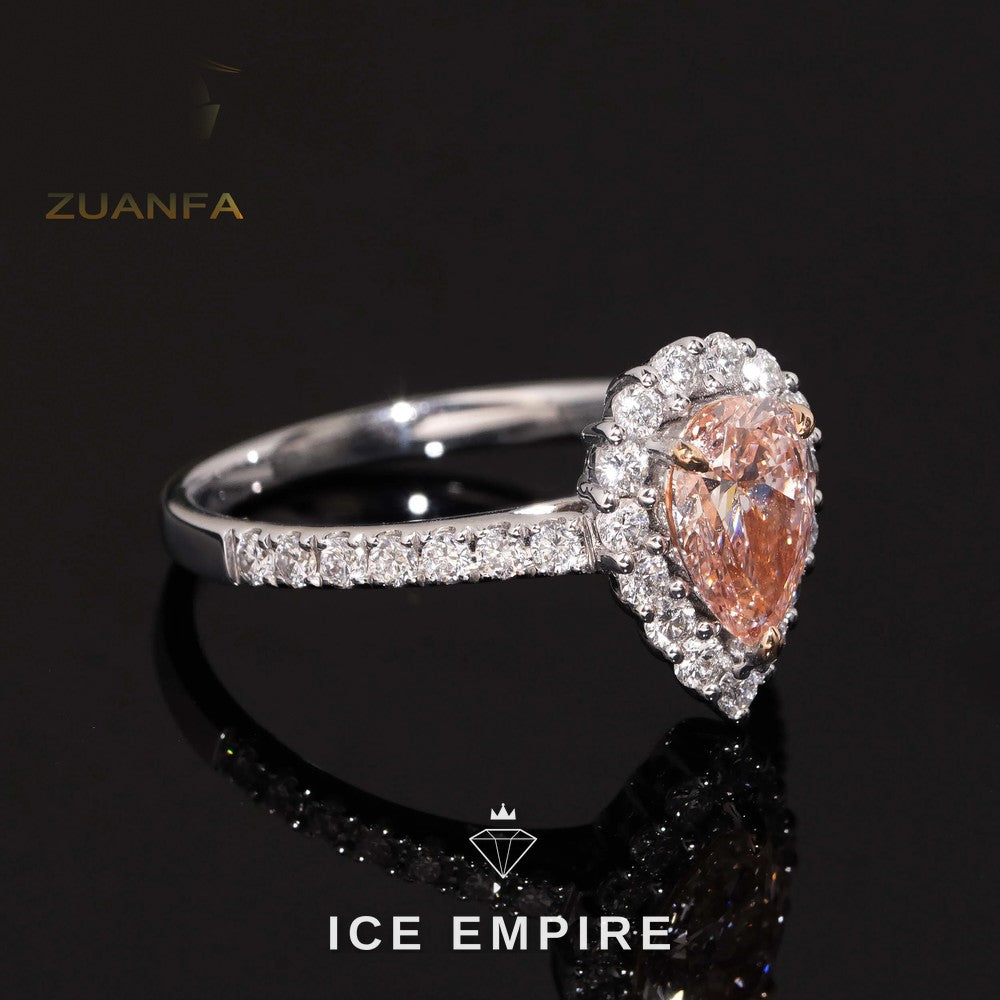 Iced Out Gold Plated Lab Grown Diamond Engagement Ring
