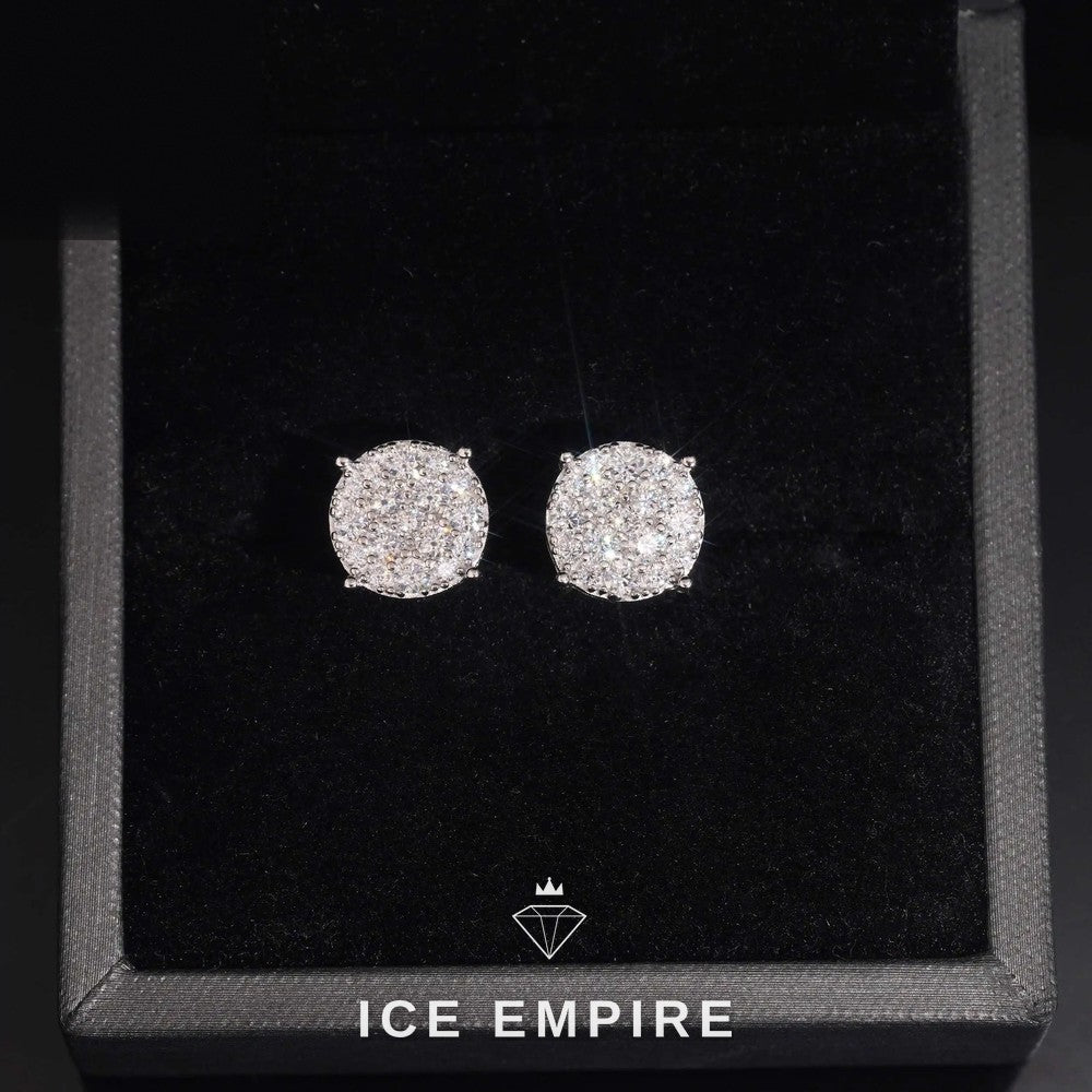 Iced Out Gold Plated Moissanite Stud Earrings