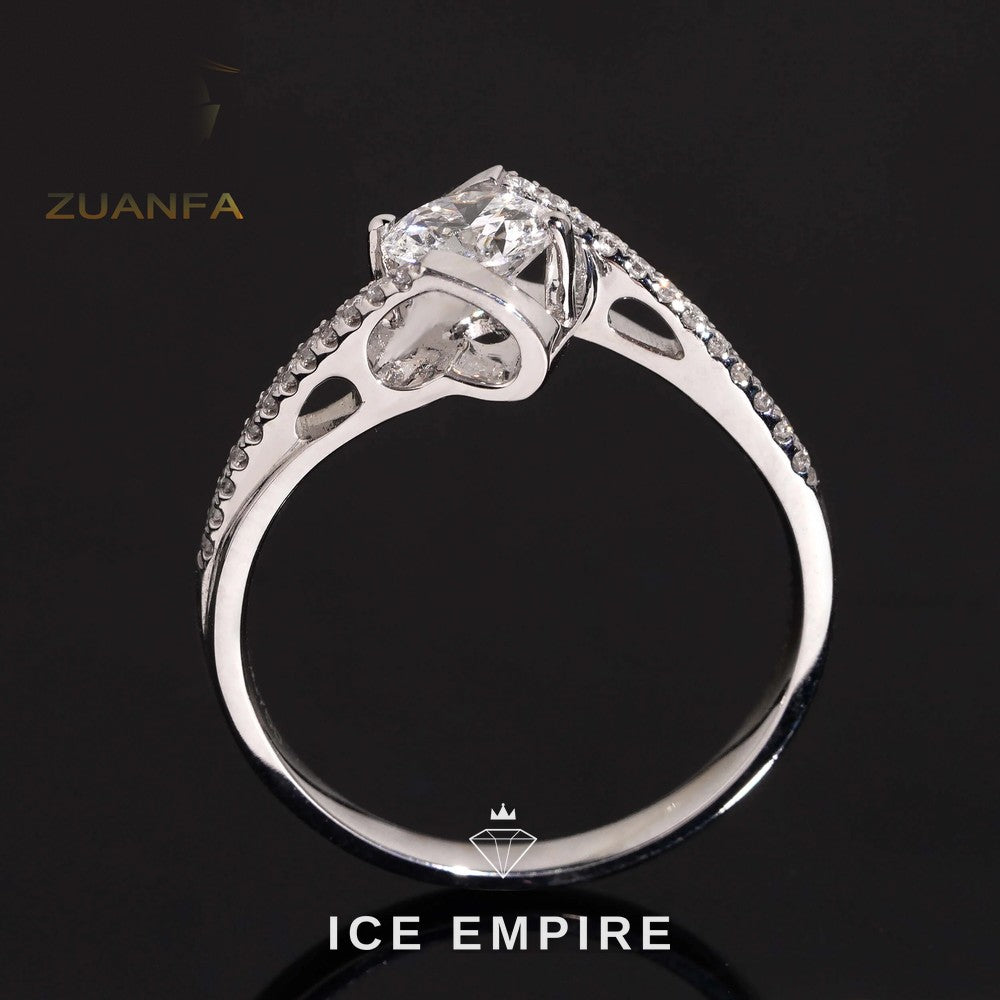 Iced Out 18K Gold Lab Grown Diamond Engagement Ring