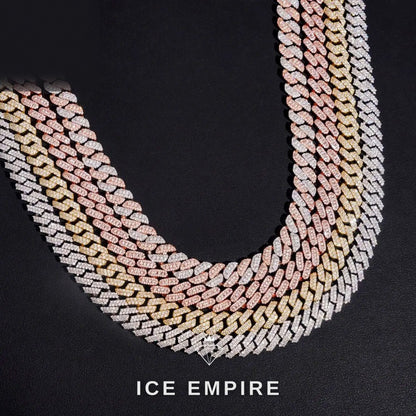 Iced Out Rose Gold Moissanite Cuban Chain