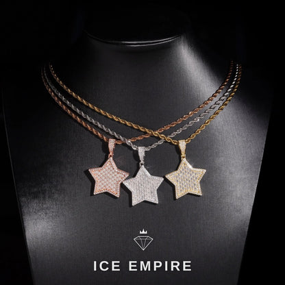 Iced Out Baguette Gold Plated Moissanite Pendant