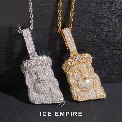 Iced Out Rose Gold Plated Moissanite Pendant