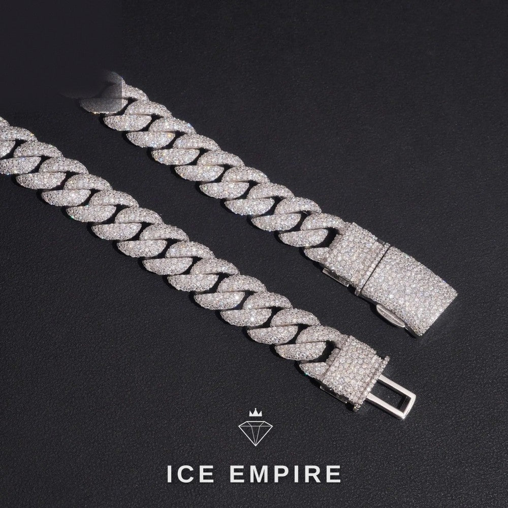 Iced Out Rose Gold Plated Moissanite Cuban Chain