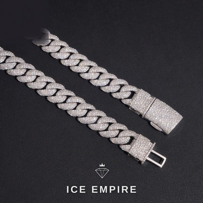 Iced Out Rose Gold Plated Moissanite Cuban Chain