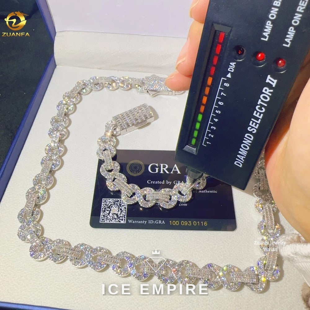 Iced Out Rose Gold Plated Moissanite Cuban Chain