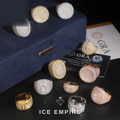 Iced Out Baguette 925 Silver Moissanite Ring
