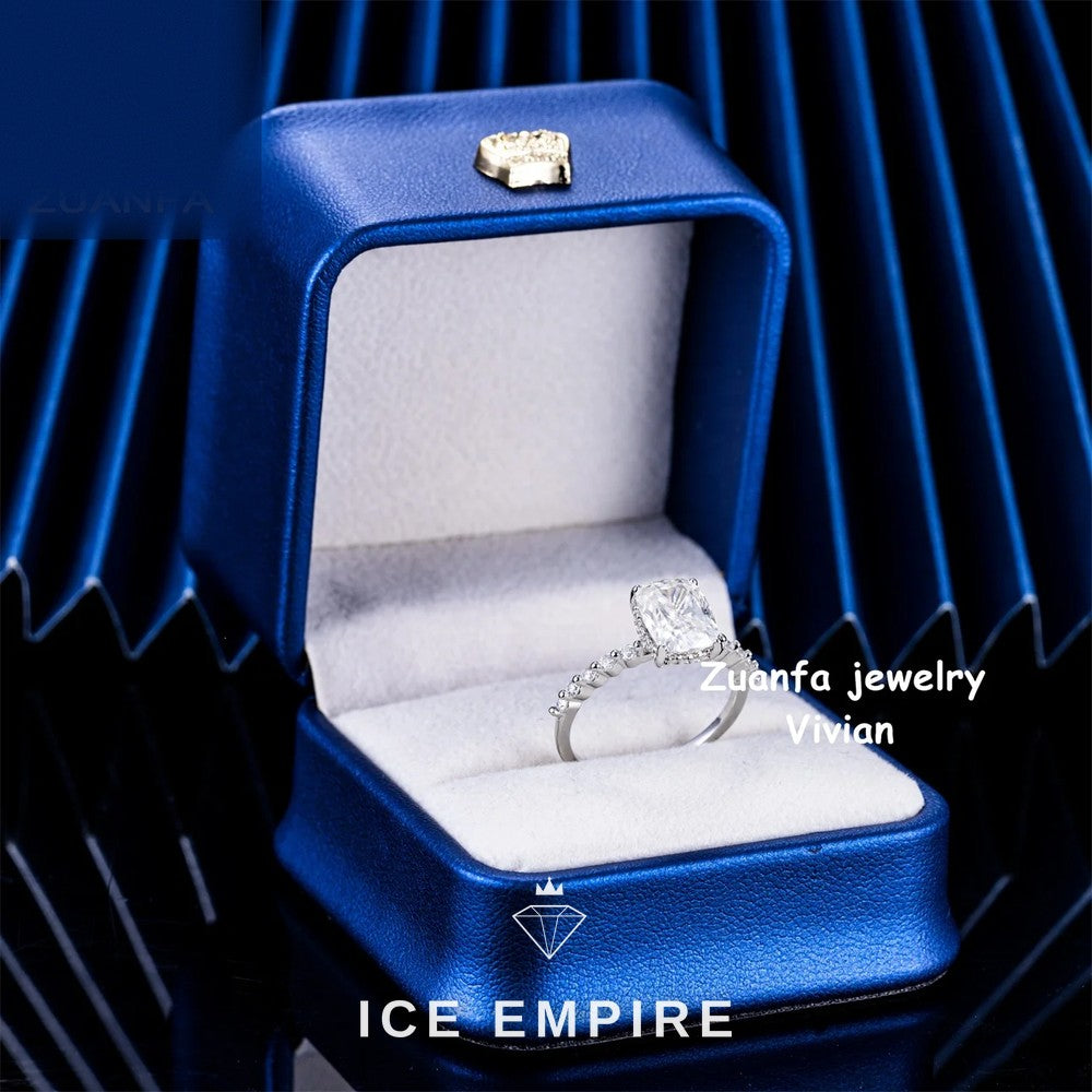 Iced Out 925 Silver Moissanite Wedding Band