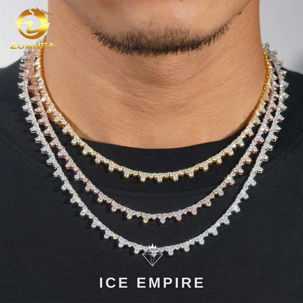 Iced Out Rose Gold Plated Moissanite Cuban Chain