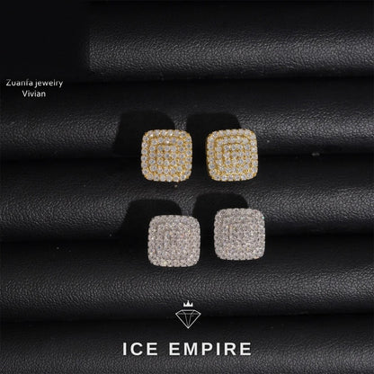 Iced Out 925 Silver Moissanite Earrings