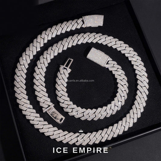 Iced Out Rose Gold Moissanite Cuban Chain