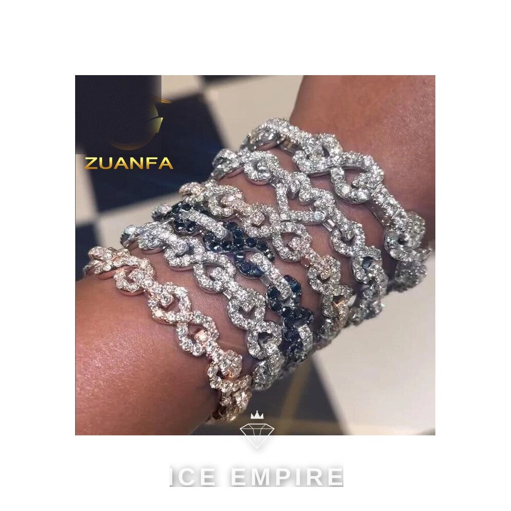 Iced Out Rose Gold Plated Moissanite Cuban Chain