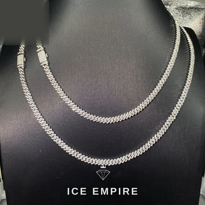 Iced Out 925 Silver Moissanite Cuban Chain