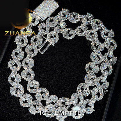 Iced Out Rose Gold Plated Moissanite Cuban Chain