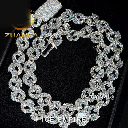 Iced Out Rose Gold Plated Moissanite Cuban Chain
