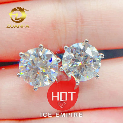 Iced Out 925 Silver Moissanite Earrings