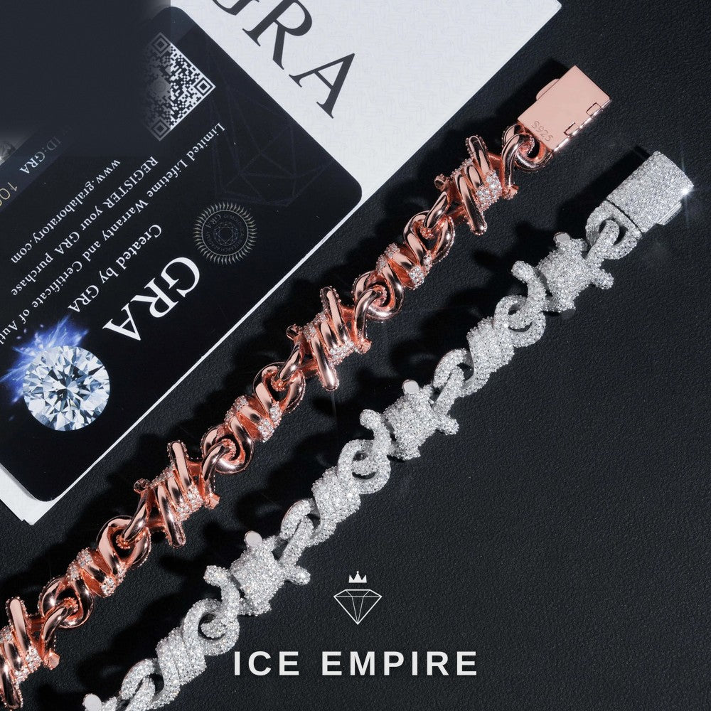 Iced Out 925 Silver Moissanite Cuban Chain