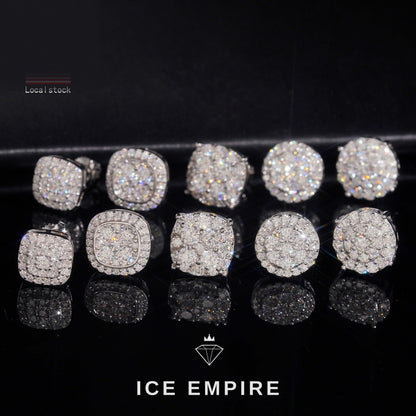 Iced Out Rose Gold Plated Moissanite Stud Earrings