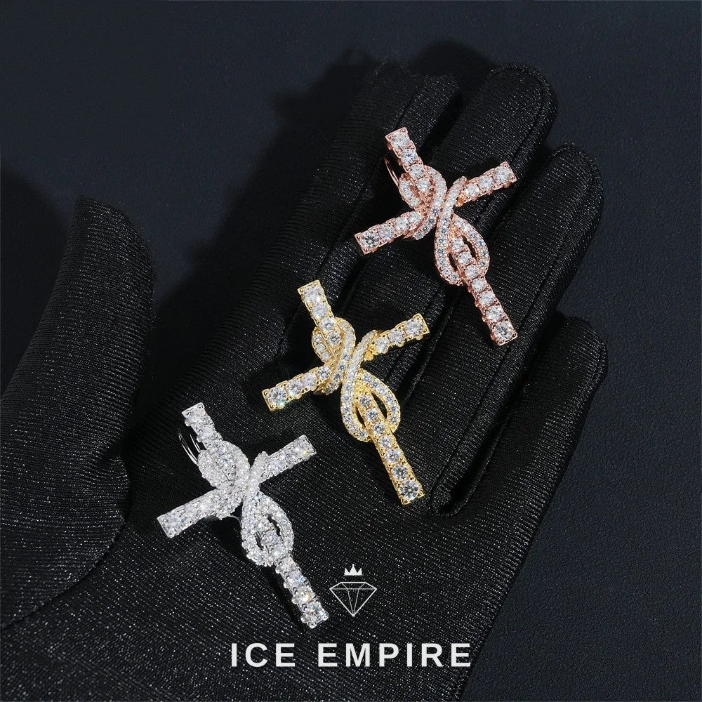 Iced Out Baguette Rose Gold Plated Moissanite Pendant