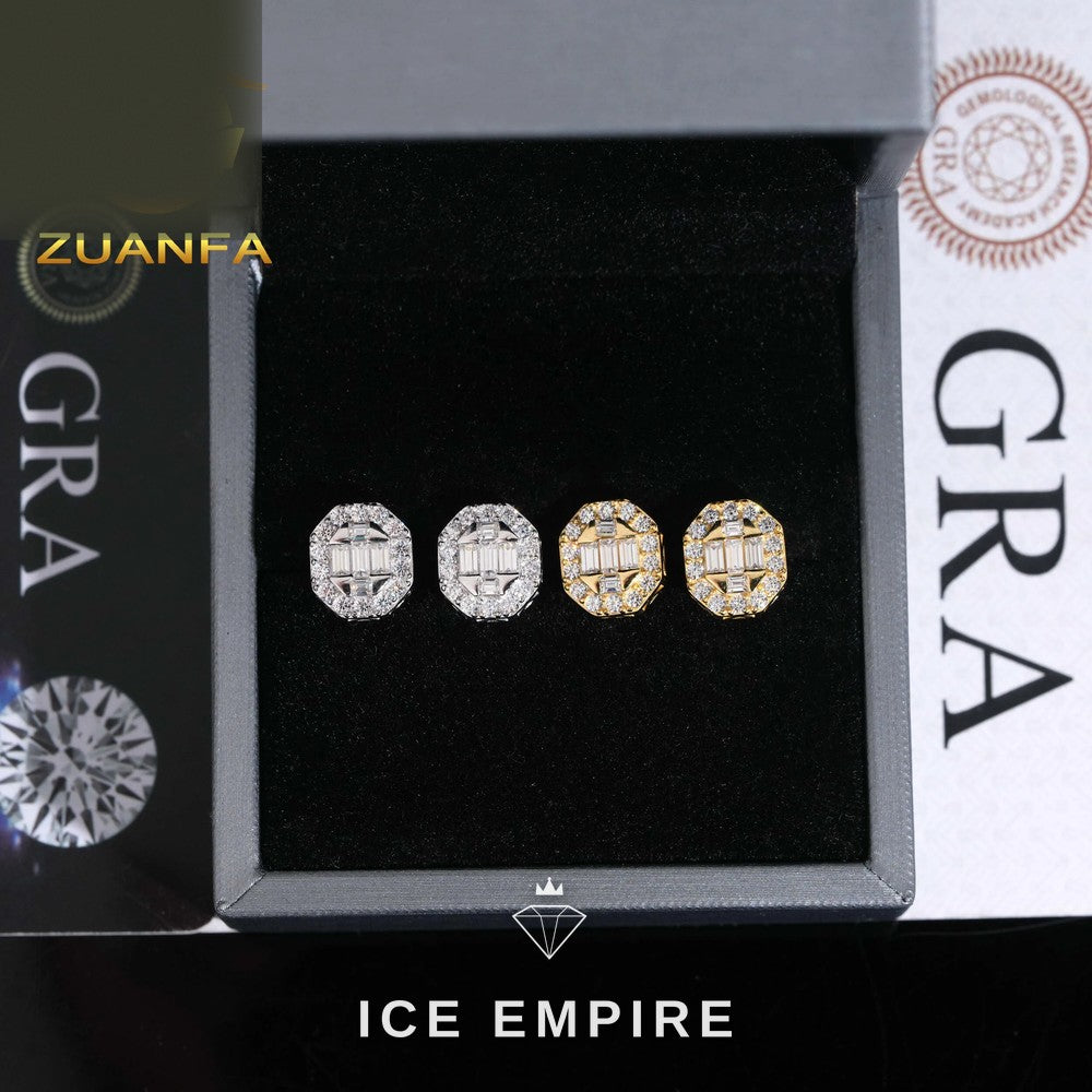 Iced Out 925 Silver Moissanite Earrings