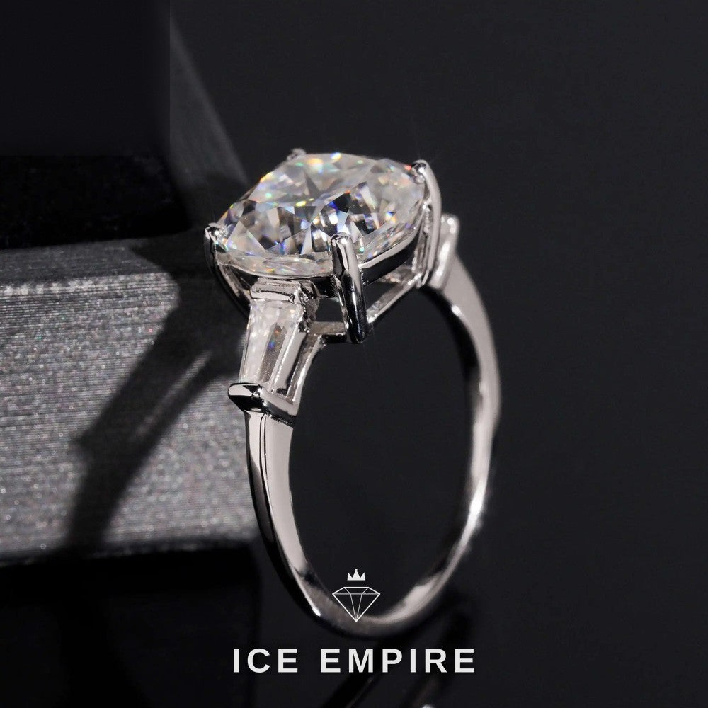 Iced Out Rose Gold Plated Moissanite Wedding Band
