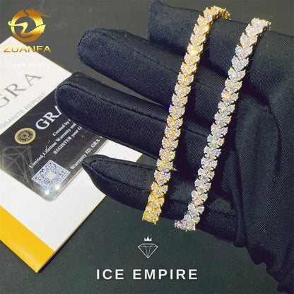 Iced Out 925 Silver Moissanite Tennis Chain