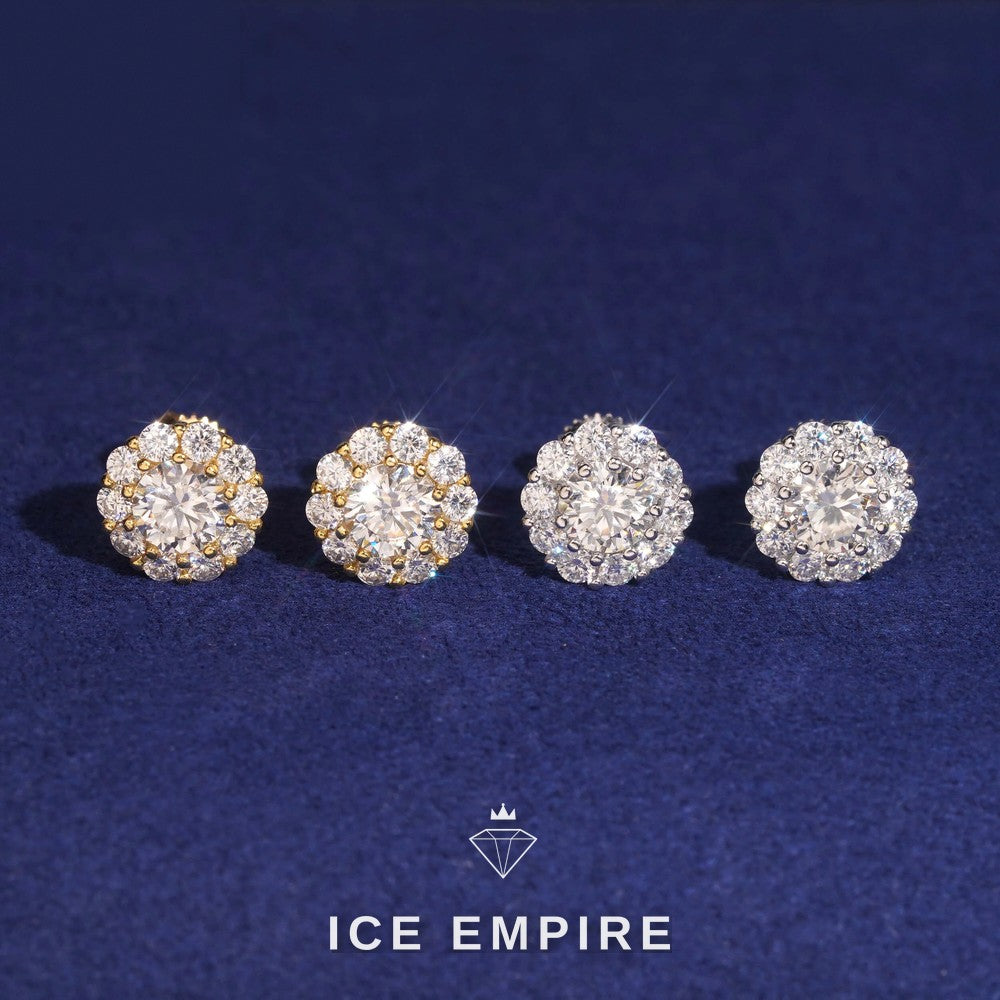 Iced Out Gold Plated Moissanite Earrings