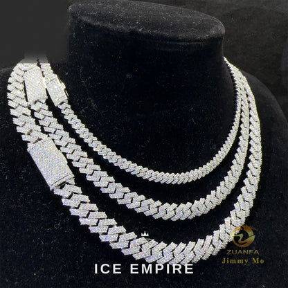 Iced Out 925 Silver Moissanite Cuban Chain