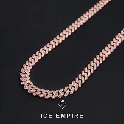 Iced Out Rose Gold Plated Moissanite Cuban Chain