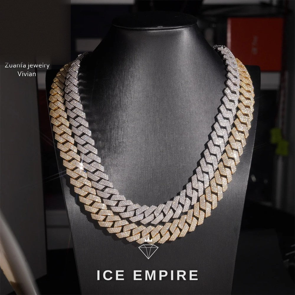 Iced Out Rose Gold Plated Moissanite Cuban Chain