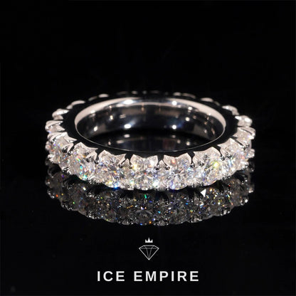 Iced Out Gold Plated Moissanite Wedding Band
