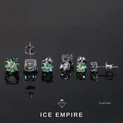 Iced Out 925 Silver Moissanite Stud Earrings