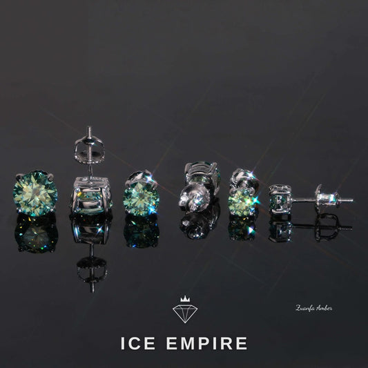 Iced Out 925 Silver Moissanite Stud Earrings