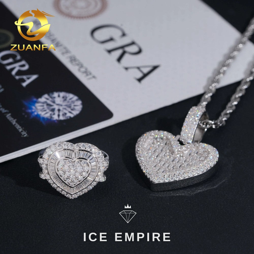 Iced Out Heart Rose Gold Plated Pendant