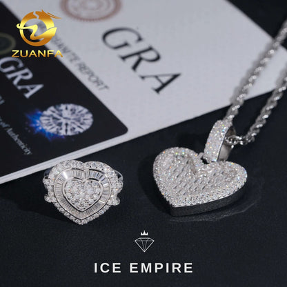 Iced Out Heart Rose Gold Plated Pendant