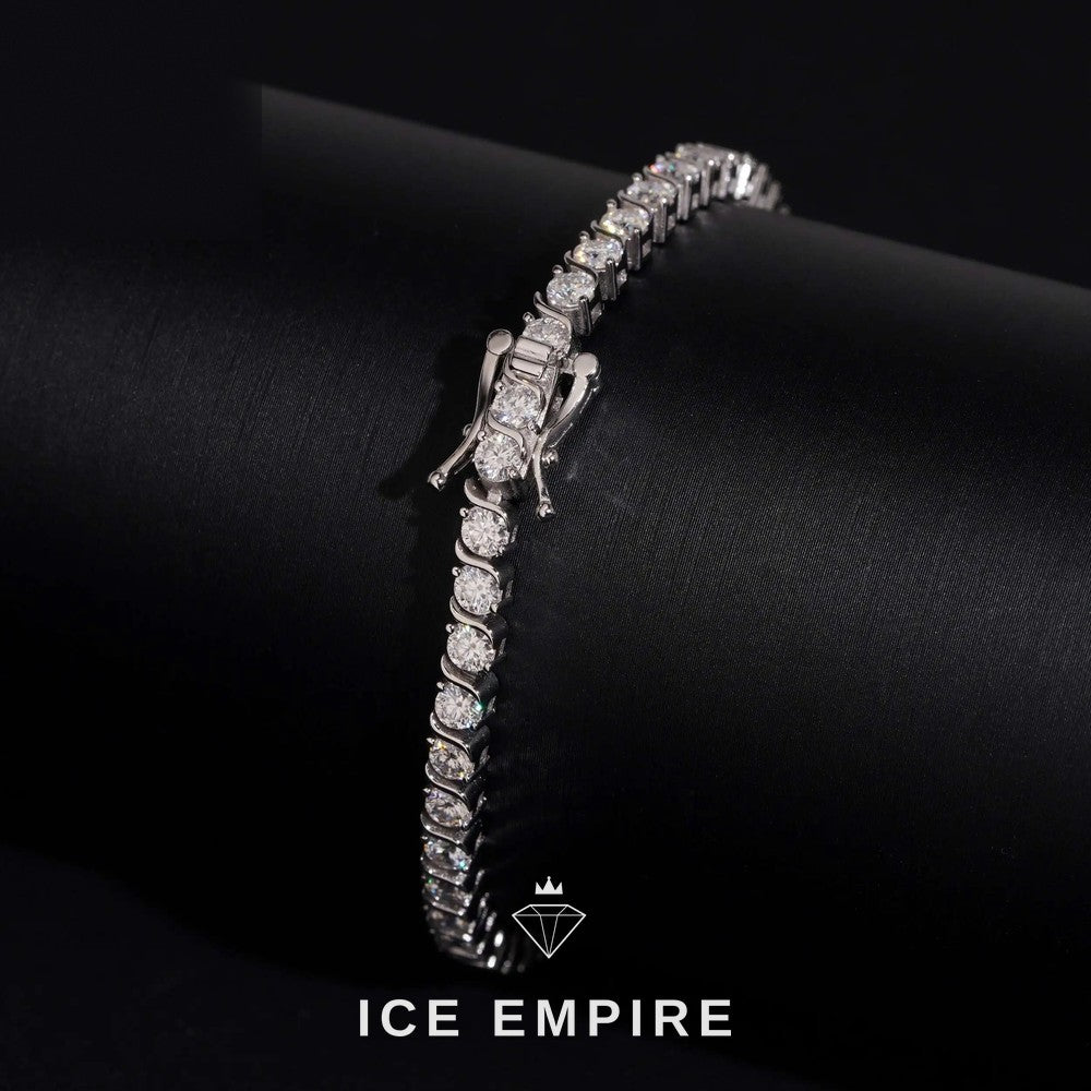 Iced Out 925 Silver Moissanite Tennis Bracelet