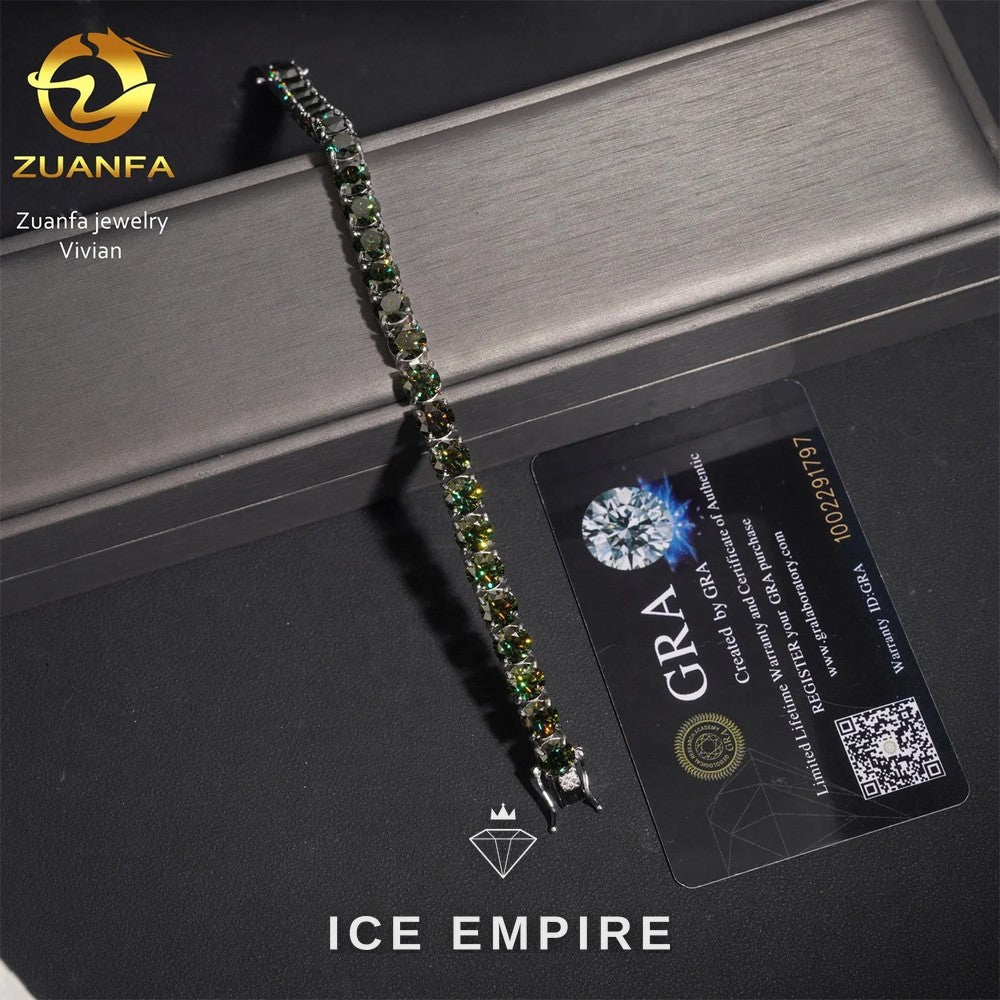 Iced Out 925 Silver Moissanite Tennis Chain