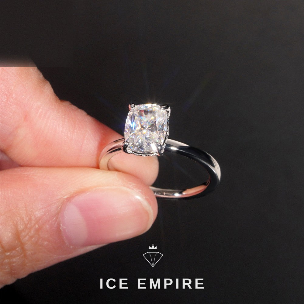 Iced Out 18K Gold Moissanite Wedding Band
