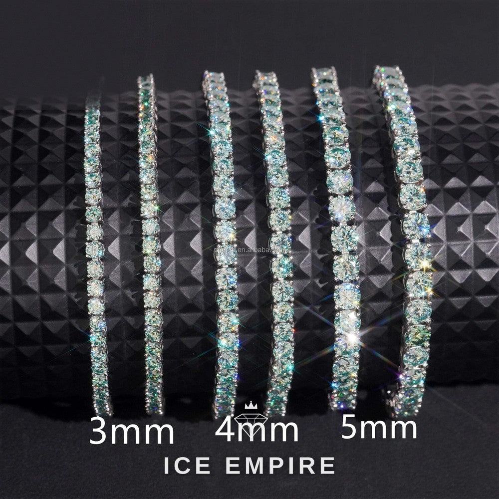 Iced Out 925 Silver Moissanite Tennis Chain