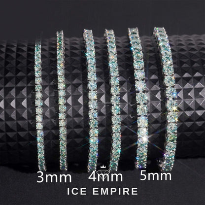 Iced Out 925 Silver Moissanite Tennis Chain