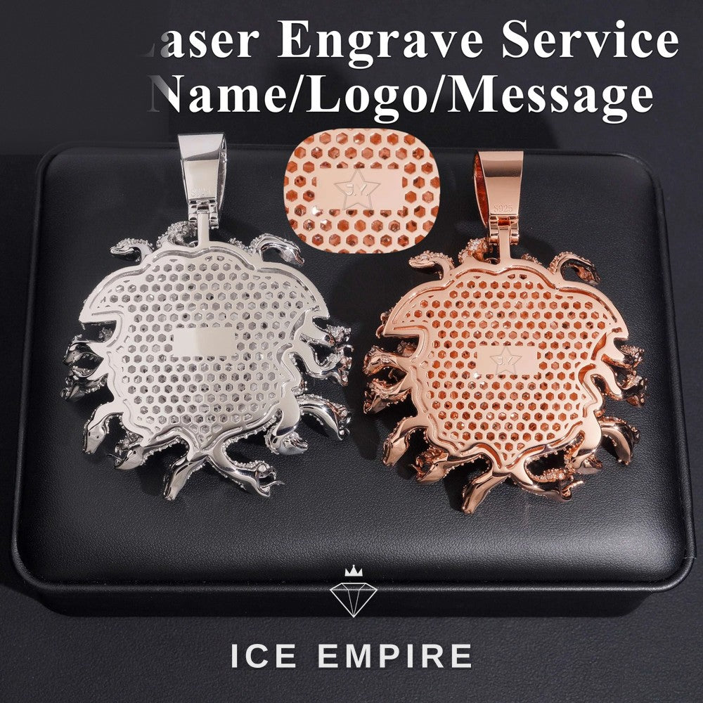 Iced Out Baguette 925 Silver Moissanite Pendant
