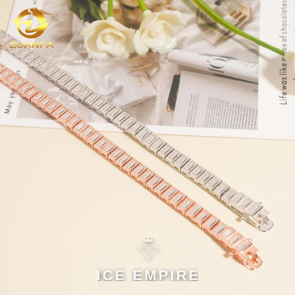Iced Out 925 Silver Moissanite Tennis Bracelet