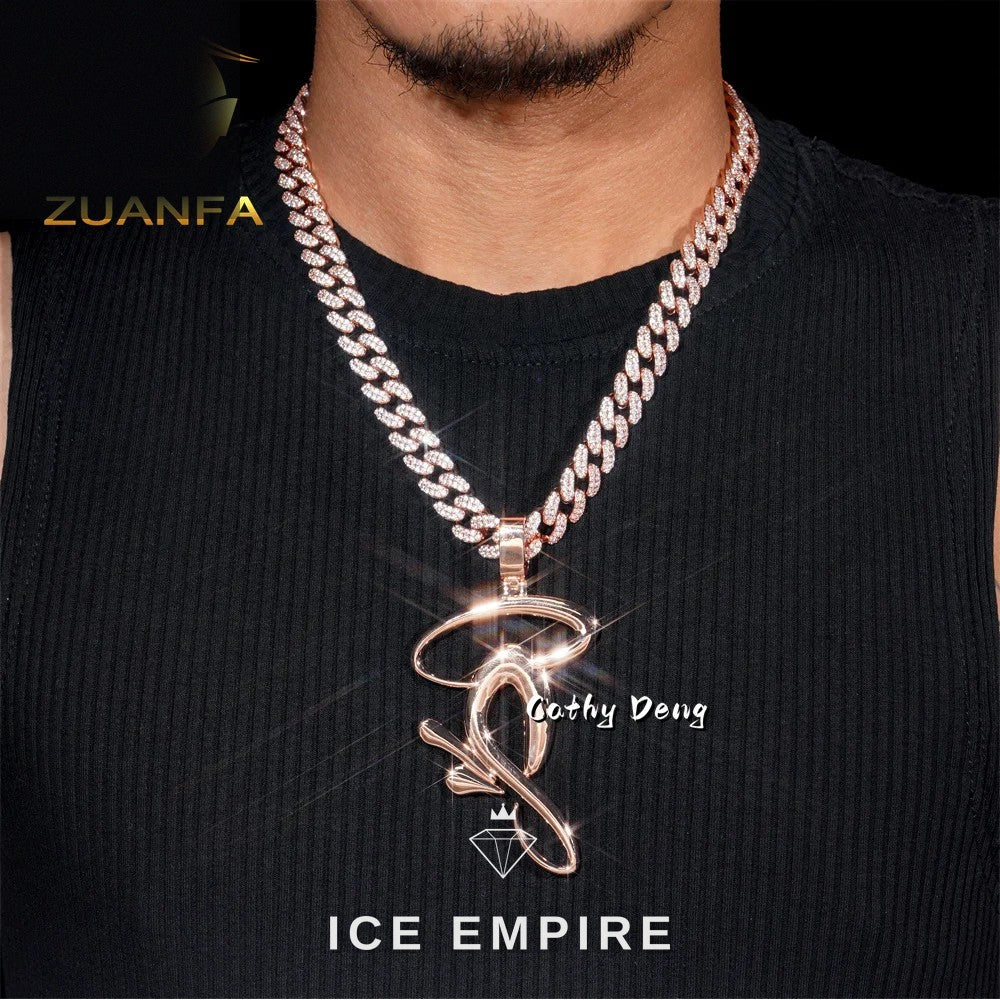 Iced Out Rose Gold Plated Cuban Chain