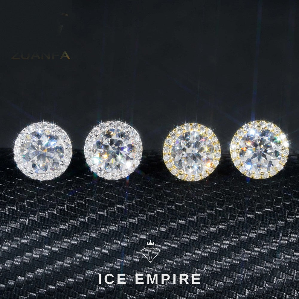 Iced Out 925 Silver Moissanite Earrings