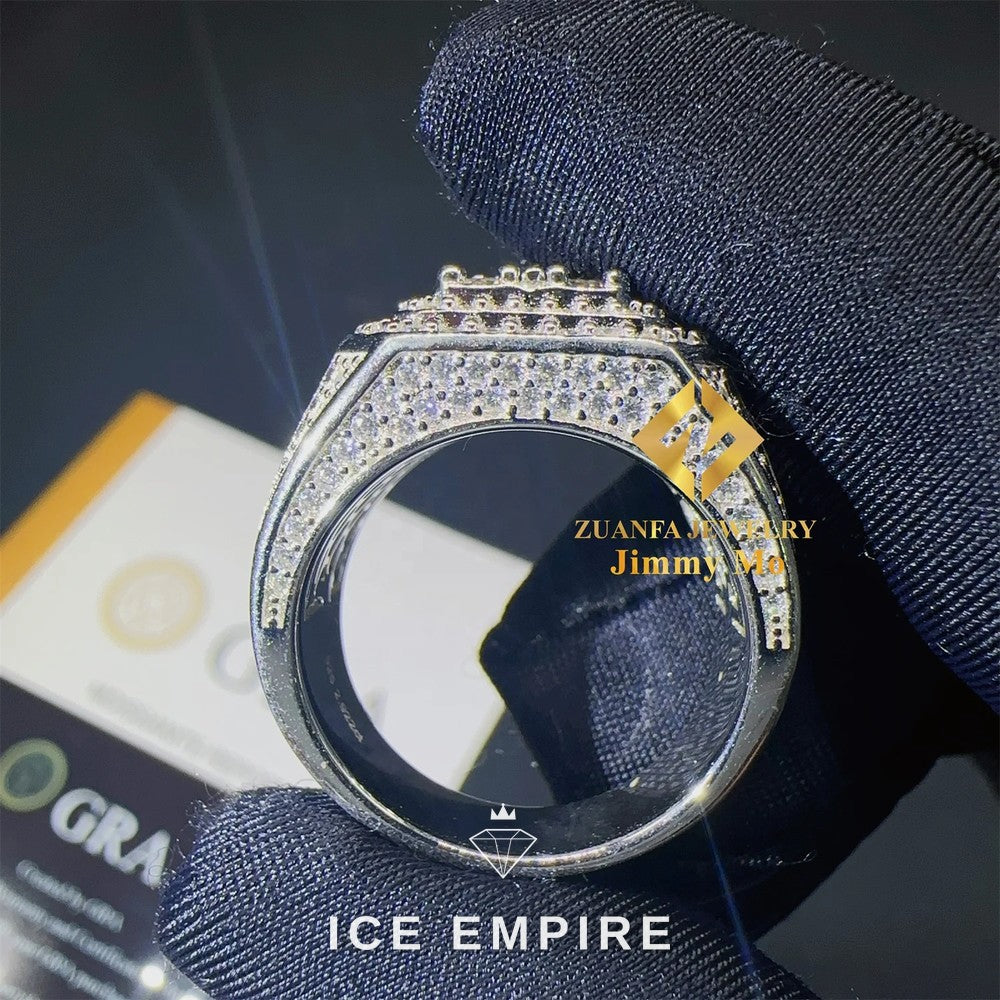 Iced Out Gold Plated Moissanite Ring