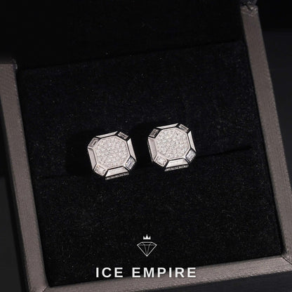Iced Out 925 Silver Moissanite Stud Earrings
