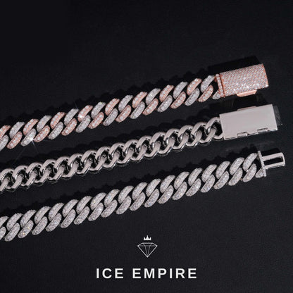 Iced Out Rose Gold Plated Moissanite Cuban Chain
